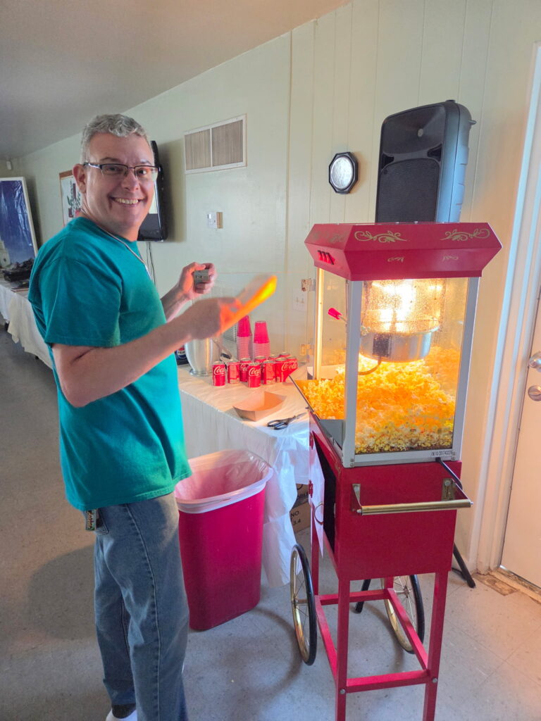Aaron Popping Popcorn
